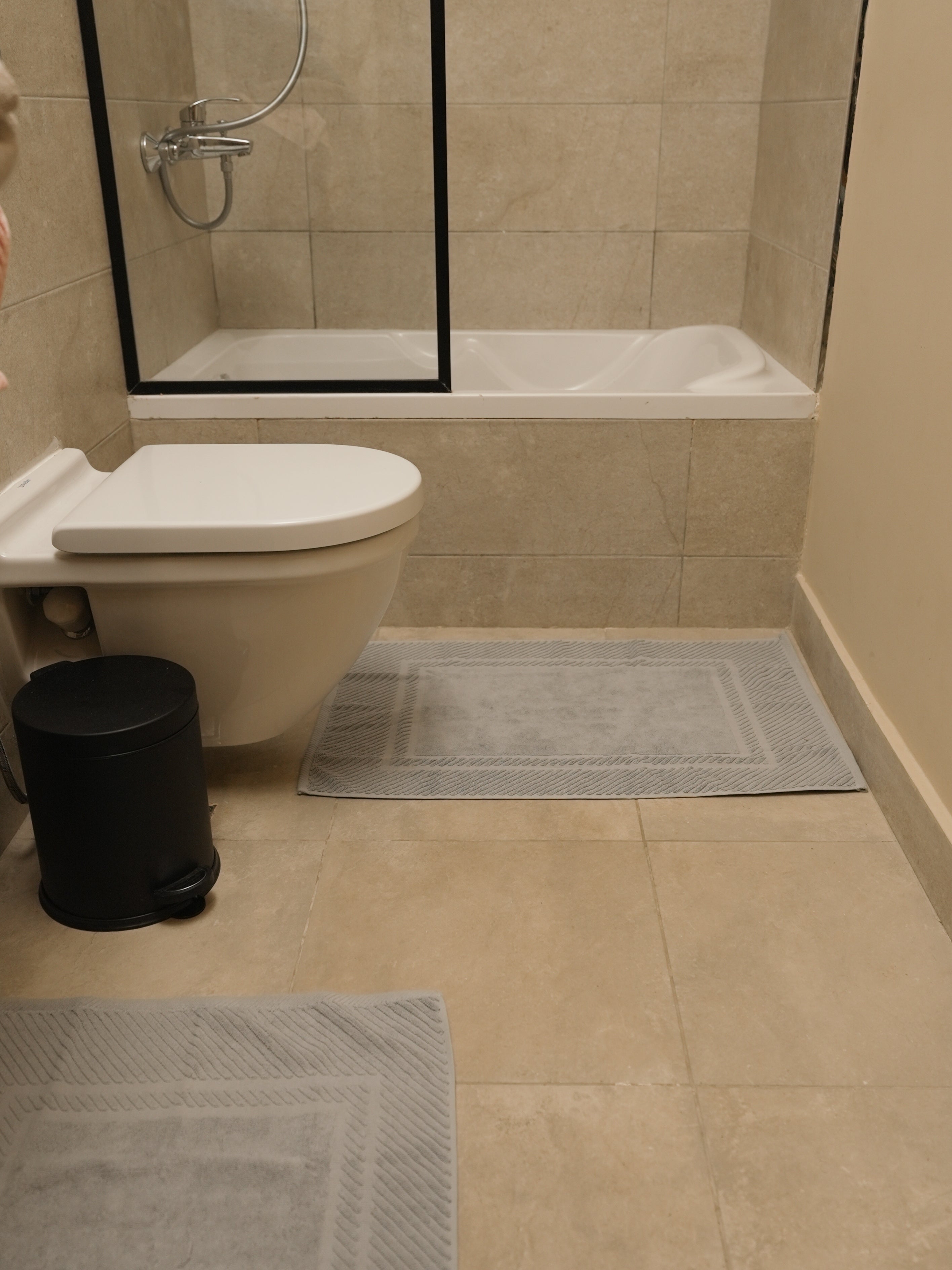 Bath Mat Set Double Stripe