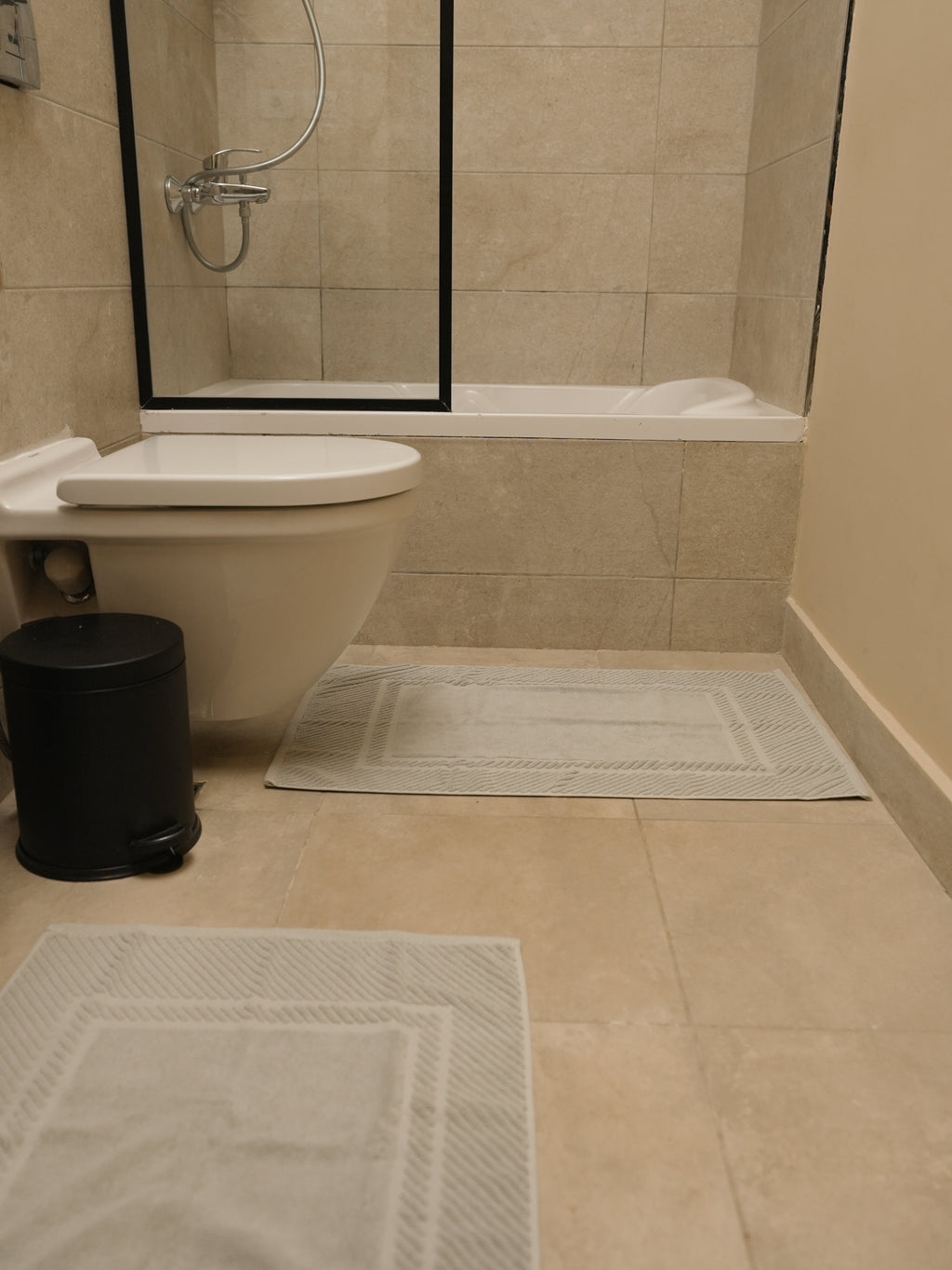 Bath Mat Set Double Stripe
