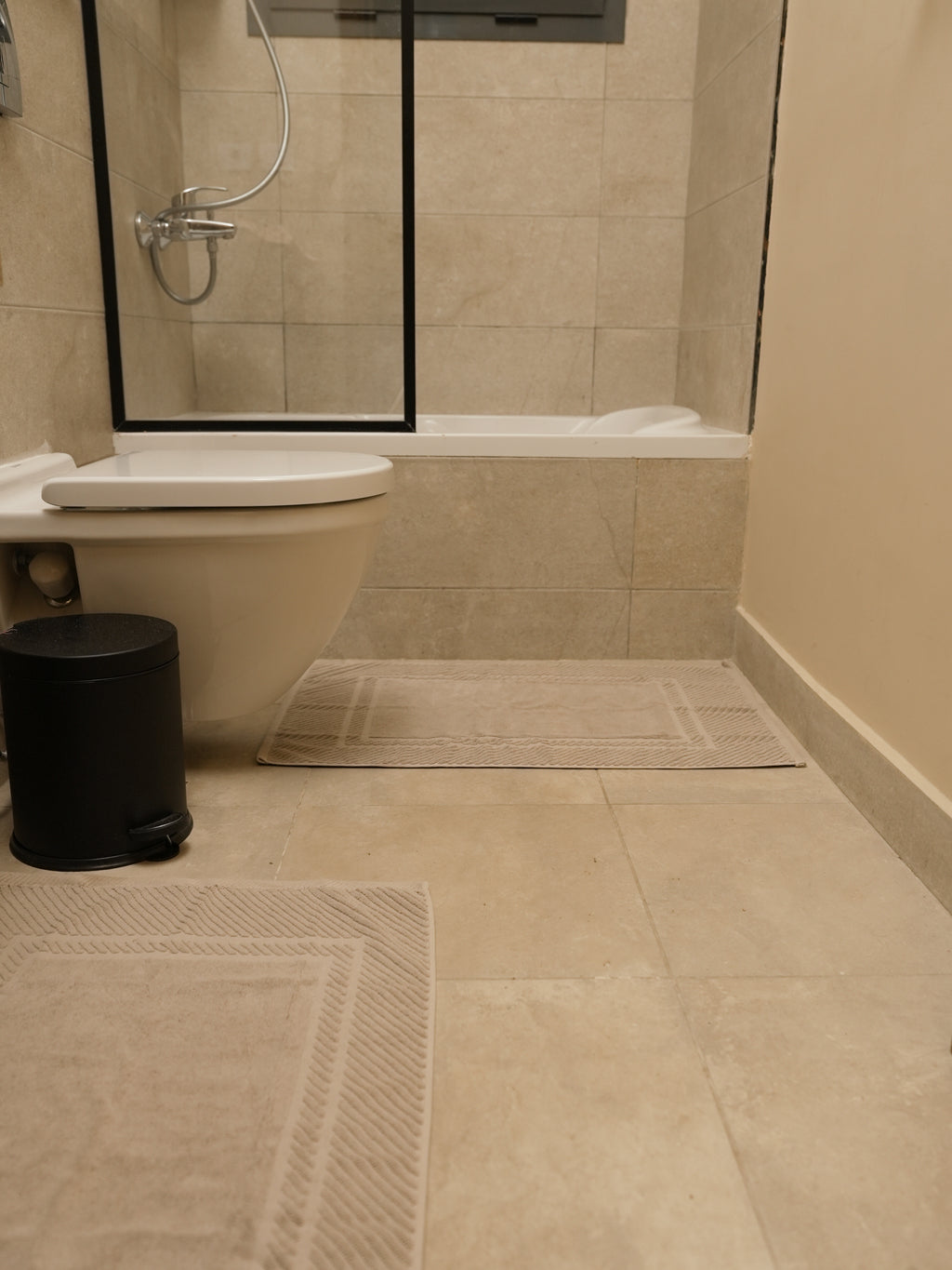 Bath Mat Set Double Stripe